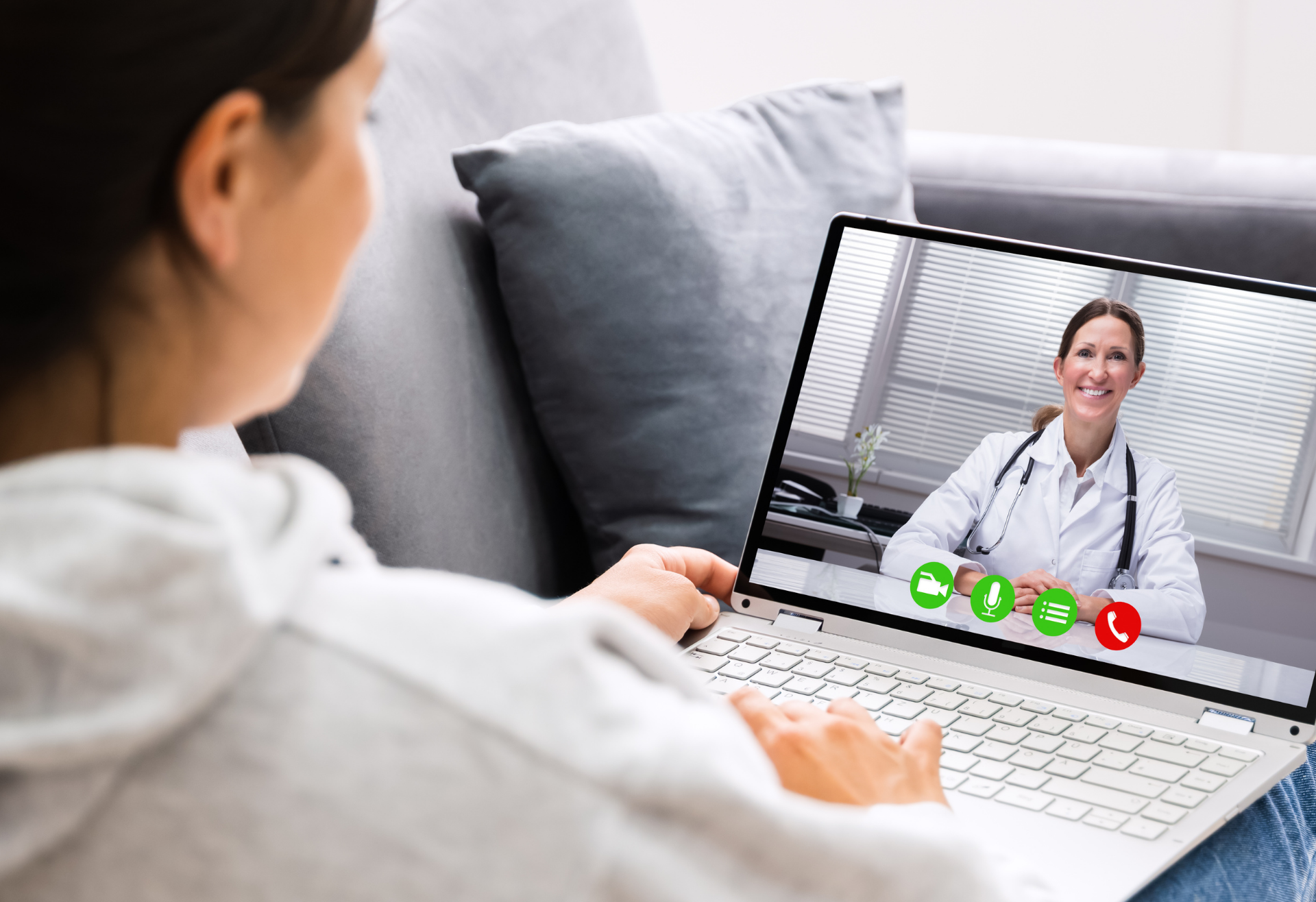 Women meeting with Doctor through Telemedicine appointment